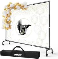 EMART foto fono stovas su ratukais, 3 x 2,3 m reguliuojamas foto fono stovas, foto fono sistema fotostudijai, portretui, produktų fotografijai, studijinei fotografijai