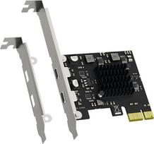 GLOTRENDS U3142CX1 2 prievadų 10Gb USB 3.1 Gen2 Type-C į PCIE X1 išplėtimo plokštė su ASM 3142 lustu ir žemo profilio laikikliu