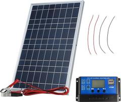 IP65 saulės kolektorių rinkinys, 10 W, polikristalinis, 12 V/18 V, 335 x 200 mm, aliuminio sluoksnis, FCC- und CE-geprüft für Stromversorgung
