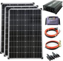 Pilnas komplektas 3 x 100 W 12 V 1000 mm įtampos keitiklis 1500 W 20 A įkrovos valdiklis Geltonos salos sistema
