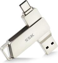 SSK USB C diskas 128GB atminties iki 200MB/s dvigubas C tipo diskas + USB 3.2 Jump Flash diskas Atminties kortelė, suderinama su "Thunderbolt 3", skirta "Android" telefonui, "MacBook/Pro/Air" ir kt.