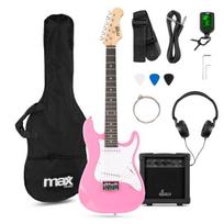 Max GigKit Junior 3/4 dydžio elektrinės gitaros rinkinys, rožinė
