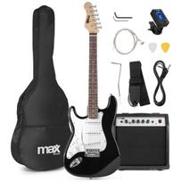 MAX GigKit elektrinės gitaros rinkinys kairiarankiams, juodas