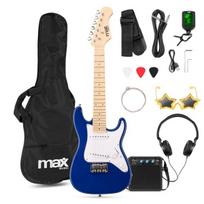 Max GigKit Junior 1/4 dydžio elektrinės gitaros rinkinys, mėlyna