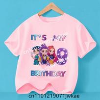 Kpop Demon Hunters Number 3-9 T-shirt Kawaii Rumy Birthday Tops Party Wear Girls Tee Summer Short Sleeve Kid Clothes Boutique 120