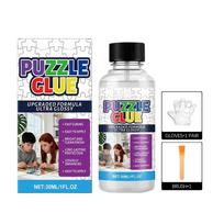 Dėlionės klijai skaidrūs klijai, rankinis dėlionės formavimas, studentų „pasidaryk pats“ dėlionės fiksavimo įrankis, negelstantys, 30 ml One Size balta
