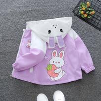 2025 Spring/Autumn Cute Cartoon Coat for Kids - Korean Style Lightweight Outerwear for Boys and Girls 80 white