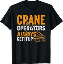 Kranų operatoriai visada pakelia, valdo kranus, operatorius, unisex marškinėliai XL