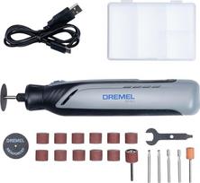 "Dremel 8150" bešepetėlinis akumuliatorinis daugiafunkcinis įrankių rinkinys, 7,2 V 2 Ah per USB-C įkraunamas akumuliatorius, 20 priedų, kintamas greitis nuo 5 000 iki 30 000 aps/min, priekinė LED lemputė, pjovimas, galandimas, drožinėjimas