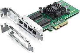 10Gtek® 1000Mbps Gigabit Ethernet konvertuoto tinklo adapteris (NIC) | mit Intel 350 lustas | Ethernet PCI Express NIC tinklo kortelė | Keturi variniai RJ45 prievadai | PCI Express 2.1 X4 | Palyginti su Intel I350-T4