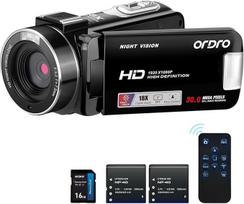 ORDRO HDV-B320 Full HD 1080P 30MP vaizdo kamera 18X skaitmeninis priartinimas IR naktinio matymo "YouTube" vaizdo kamera 3,0" 270° kampu pasukamas ekranas Vlogų kamera