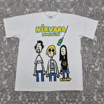 Vintage Nirvana Nevermind Band Tee 90s Kurt Cobain Graphic Print Large White XL