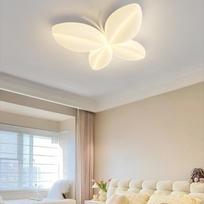Viso spektro akių apsaugos miegamojo šviestuvas, Sviestinis vėjas drugelio lubinis šviestuvas Ceiling lamp beige