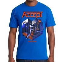 NAUJAS Accept Metal Heart Marškinėliai Mėlyni Visų Dydžių Unisex Marškinėliai 4XL