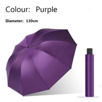 Didelis 130 cm sulankstomas skėtis vyrams, neperšlampamas, atsparus vėjui, tvirtas, saugus, su atšvaitais, sustiprintas, didelis skėtis nuo saulės ir lietaus violetinė