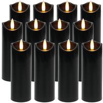 Juodos LED žvakės 12 vnt. 15cm Ruhhy