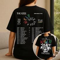 Retro marškinėliai su The Rose Kpop, The Rose Once Upon AWRLD Tour 2025 marškinėliai, The Rose S