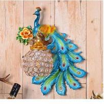 Retro dviejų spalvų povas sieninis šviestuvas Creative Gold White lempos LED krištolo metalo šviesos koridoriaus apdaila left auksas