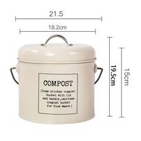 Metal Kitchen Compost Bin Kitchen Countertop Kitchen Trash Can WIth Lid for Food Scrap Farmhouse Wastebasket