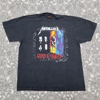 Vintage Metallica Guns N Roses T Shirt 1990s Usa Tour Band Graphic Print S