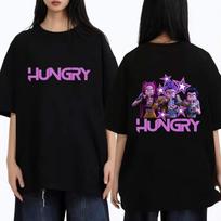 Kpop Demon Hunters T-shirt Cute Funny Rumi Mira Zoey Eat Ramen T Shirts Summer Men Women Fashion Trend Streetwear Tops XS juoda