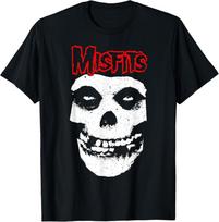 Misfits – Raudono Kaukolės Logotipo Marškinėliai S