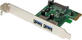 "StarTech" 2 prievadų USB 3.0 "PCI Express SuperSpeed" kortelės adapteris su UASP