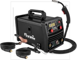 CEVIK PRO CE-MINIMIG120N - inverterinis suvirinimo aparatas FLUX/MIG/TIG/MMA - 120A 40% 230V - 0,9 mm viela - LED - fiksuotas MIG žibintuvėlis, įžeminimo replės ir fliusinės vielos ritė