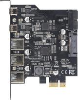 PCIe į USB 3.2 Gen 2 kortelė su 20Gb/s, 5 USB prievadais (3 A tipo USB, 2 C tipo USB) PCI Express išplėtimo kortelė, skirta "Linux" OS X kompiuteriui