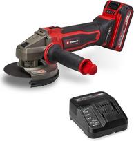 "Einhell" akumuliatorinis kampinis šlifuoklis TE-AG 18/125-2 Li (1x 4,0 Ah) "Power X-Change" (18 V, 125 mm skersmens diskas, 33 mm pjovimo gylis, pjovimo apsauga, be pjovimo disko, įskaitant 4,0 Ah akumuliatorių)