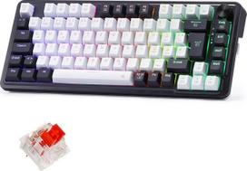"Redragon K673 PRO" mechaninė klaviatūra DE išdėstymo RGB 2,4 GHz/BT/laidiniai raudonos spalvos jungikliai baltos ir juodos spalvos