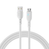 Kabelis USB - micro USB su LED indikatoriumi, 2.4A, 2m, baltas
