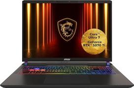 MSI Vector 16 HX AI žaidimų nešiojamasis kompiuteris, 16 colių QHD+ 240 Hz ekranas, "Intel® Core™ Ultra 7 255HX", "NVIDIA GeForce RTX 5070 Ti", 16GB RAM, 1 TB SSD, "Windows 11 Home", QWERTZ klaviatūra, "Cosmos Grey", A2XWHG-264