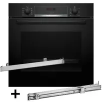 Orkaitė Bosch HBA514BB3 + Bosch HEZ538000 1 lygio teleskopiniai bėgeliai