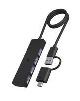 ICY BOX IB-HUB1424-C3 USB 3.2 Gen 1 (3.1 Gen 1) Type-A + Type-C 5000Mbit/s Black