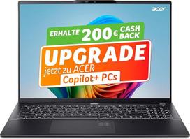 "Acer Swift 16 AI OLED" (SF16-51-74C3) nešiojamasis kompiuteris su dirbtiniu intelektu, "Copilot+" kompiuteris, 16 colių WQ2.8K OLED 120 Hz ekranas, "Intel Core Ultra 7 256V", 16GB RAM, 1 TB SSD, "Intel Arc Graphics 140V", "Windows 11", QWERTZ klaviatūra