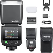 "Godox V480-S" fotoaparato blykstė "Sony", GN50 didelio galingumo, jutiklinio ekrano valdymas, USB-C įkrovimas, 1,7 s greitas atkūrimo laikas, 650 pilno stiprumo blyksnių, 2.4G X belaidė 1/8000 s HSS TTL blykstė Speedlite