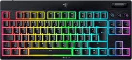 "Razer BlackWidow V4 Tenkeyless HyperSpeed Low Profile" - belaidė "Hot-Swap" žaidimų klaviatūra (HyperSpeed Wireless & BT, "Hot-Swap", daugiafunkciniai sukamieji ir funkciniai klavišai) Oranžinis jungiklis | DE išdėstymas