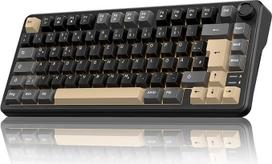 "RedThunder K75 75%" belaidė mechaninė žaidimų klaviatūra su mygtukais, QWERTZ 82 klavišai, minkšta tarpinė, BT/USB-C/2,4 GHz, programinė įranga, "Hot-swap", taktilinis linijinis jungiklis, RGB, dilimui atsparūs PBT klavišų dangteliai