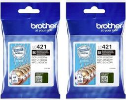 Brother LC421BK LC-421BK juodos spalvos rašalo kasetė, skirta DCP-J1050DW, DCP-J1140DW, MFC-J1010DW (2 vnt.)