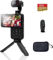 ORDRO M5 Kreativ Combo, vlog kamera mit 3.5" Flip Bildschirm 120° Sichtfeld, 3-Achsen-Stabilisierung, Gesichtsverfolgung, Zeitraffer, Slow Motion, IR Nachtsicht Videokamera für Reisen