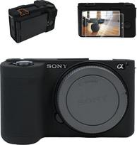 VOVMOEYA fotoaparato dėklas Sony ZVE10II, 1 x silikoninis dėklas, 2 x ekrano apsauga, 1 x "Hot Shoe" dangtelis, Alpha ZVE10 II, silikoninis fotoaparato dangtelis, ZV-E10II, priedai, apsauginis dėklas, grūdintas stiklas,