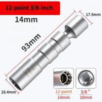14mm 16mm Magnetinis žvakės išėmimo įrankis Veržliaraktis Galvutė 3/8  12-kampių Pasukama Žvakės Raktas 16mm Ilga Prailginta Galvutė Rinkinio Įrankiai