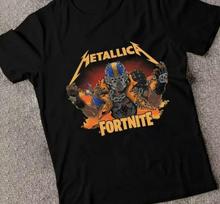 Fortnite Metallica Fury Unisex marškinėliai, trumpomis rankovėmis medvilniniai marškinėliai, dydis S-4XL L
