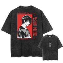 Anime Jujutsu Kaisen Fushiguro Toji Šaunus Spaudas Marškinėliai Vyrams Moterims Manga Marškinėliai Skalbta Medvilnė Marškinėliai Harajuku Didelio Dydžio Marškinėliai S