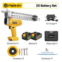 MELLWIN I 82Mpa Elektrinis tepalo švirkštas Aukšto slėgio tepalinės alyvos purkštuvas Mašina Tepalo švirkštai skirti Makita 18V akumuliatoriui Pin 2 Battery 1EU Plug
