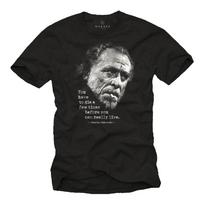 Cool Writer Mens T-Shirt with Charles Bukowski Quote - Men Sayings L