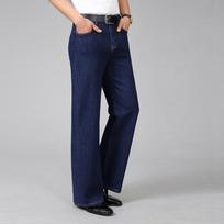 Vyriškos platėjančios džinsinės kelnės Boot Cut kojos platėjančios džinsinės kelnės Vyriškos aukšto liemens tamprios laisvos platėjančios džinsinės kelnės 28 tamsiai mėlyna spalva