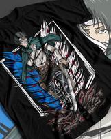 Levi marškinėliai AOT marškinėliai Attack On Titan marškinėliai Eren Mikasa Erwin Hange anime marškinėliai 3XL