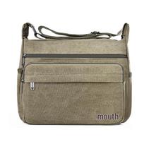 Men's Multifunctional Canvas Crossbody Bag: Versatile Travel & Tool Carrier Small armijos žalia spalva